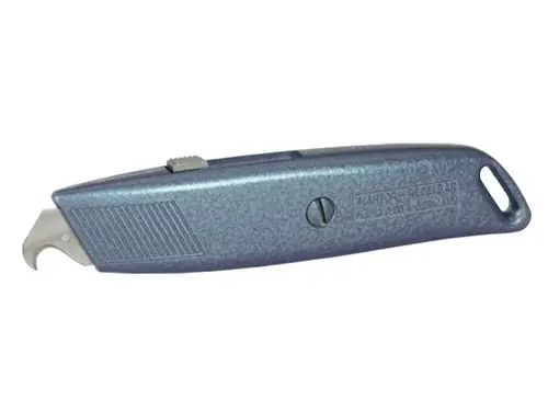 Montagemesser mit Hakenklinge, aus Kunststoff, in blauer Farbe. Hersteller Fränkische, geeignet für verschiedene Schnittanwendungen.